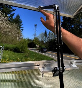 Automatic greenhouse window opener by ClimaPod for optimal temperature control