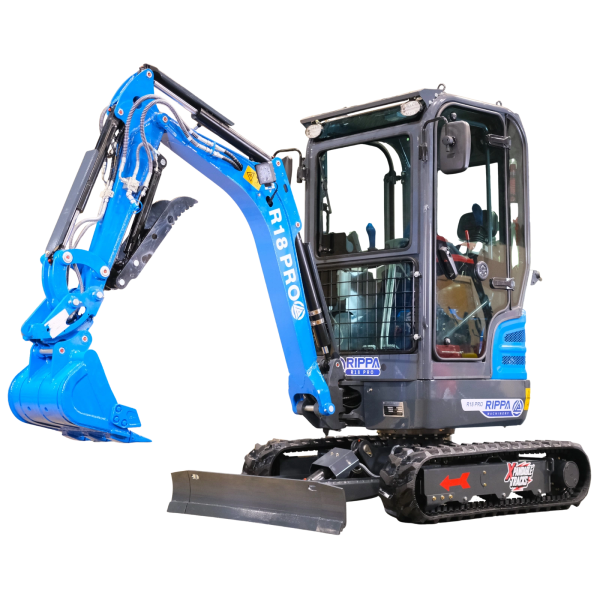 2025 R18 PRO mini excavator – full view transparent background, available at Best Seedling in Seattle WA