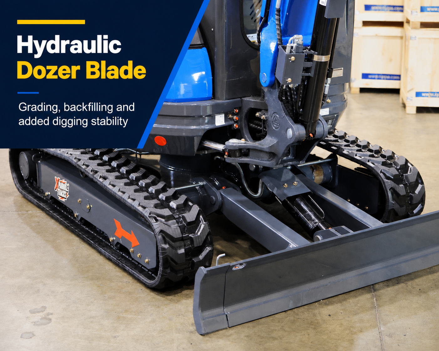 RIPPA R22-3 PRO hydraulic dozer blade and expandable undercarriage