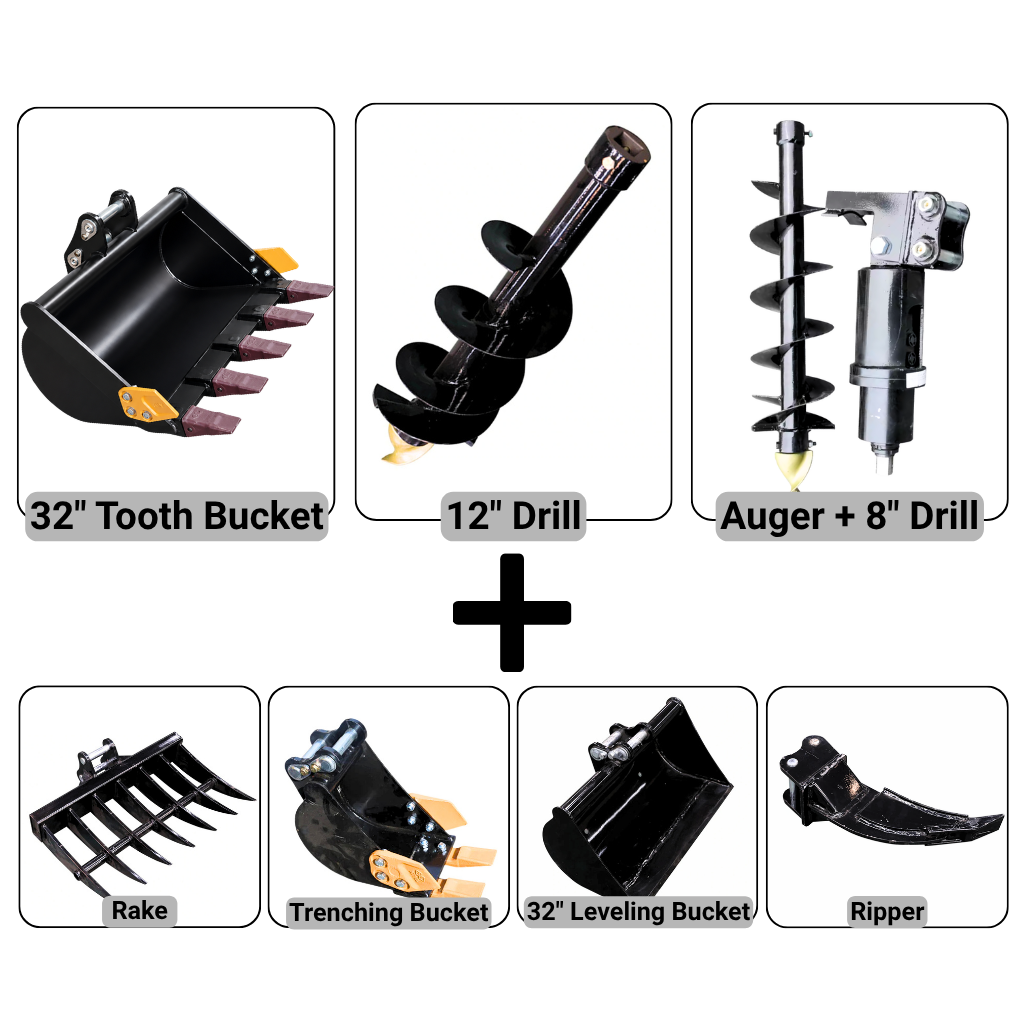 Seven-piece RIPPA R18 contractor attachment bundle