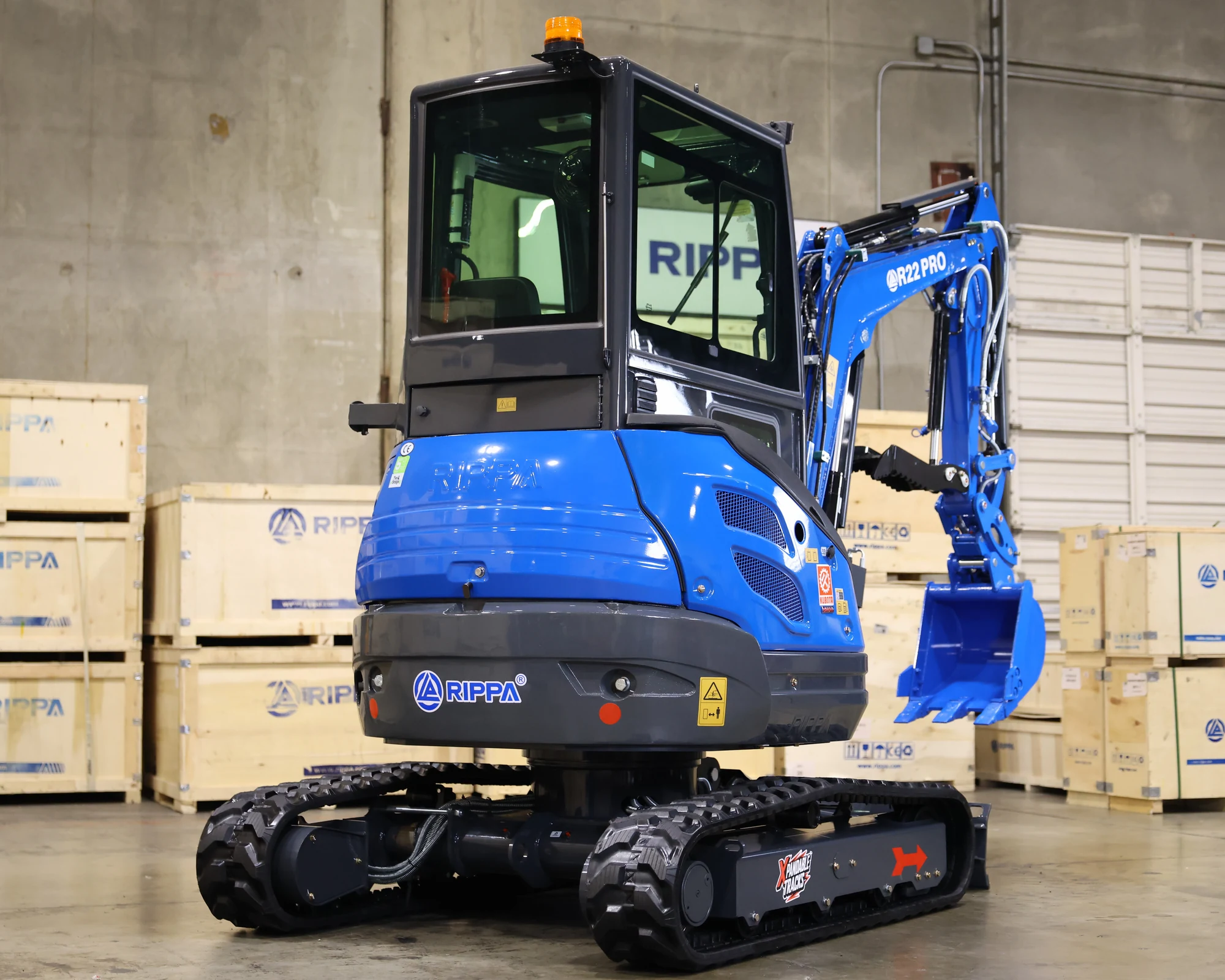 RIPPA R22-3 PRO Mini Excavator — Enclosed Cab Kubota Diesel - Image 15